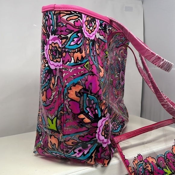 VERA BRADLEY LARGE BEACH BUNDLE TOTE AND POUCH ONLY IN SUNBURST FLORAL NEW - Picture 4 of 6